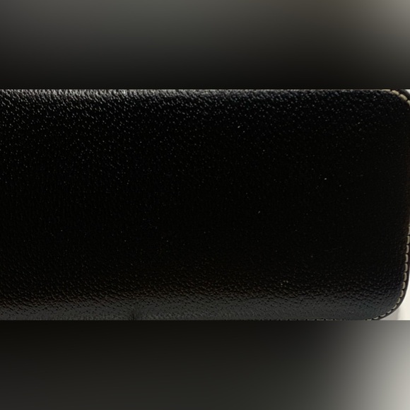 Kate Spade 2 Way Handbag W/ Shoulder Strap Black Leather Lined Contrast Stitch - Picture 4 of 7